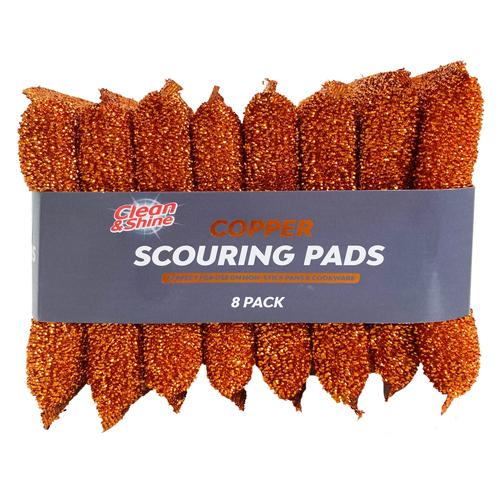 Clean & Shine Copper Scouring Pads Pack Of 8 Cloths, Sponges & Scourers PS Imports   