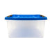14 Litre Plastic Storage Clip Box with Lid - Set of 3 Assorted Colours Storage Boxes FabFinds Blue  