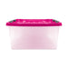 14 Litre Plastic Storage Clip Box with Lid - Set of 3 Assorted Colours Storage Boxes FabFinds Pink  