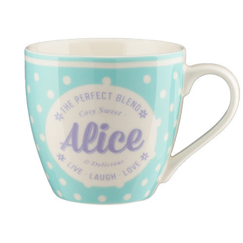 Cosy Spotty Ceramic Personalised Mug Assorted Styles Mugs Mulberry Studios Alice  