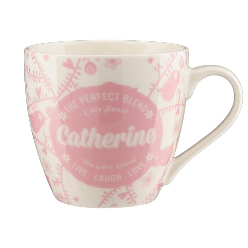Cosy Floral Pink Ceramic Personalised Mug Assorted Styles Mugs Mulberry Studios Catherine  