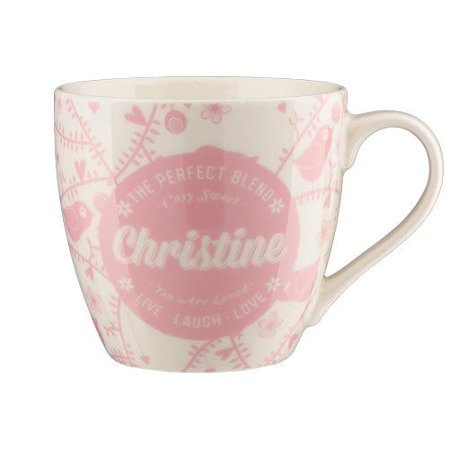Cosy Floral Pink Ceramic Personalised Mug Assorted Styles Mugs Mulberry Studios Christine  