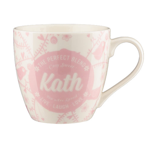 Cosy Floral Pink Ceramic Personalised Mug Assorted Styles Mugs Mulberry Studios Kath  