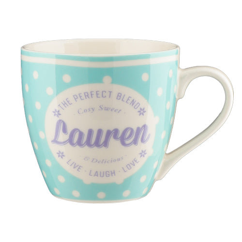 Cosy Spotty Ceramic Personalised Mug Assorted Styles Mugs Mulberry Studios Lauren  