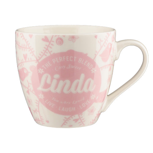 Cosy Floral Pink Ceramic Personalised Mug Assorted Styles Mugs Mulberry Studios Linda  
