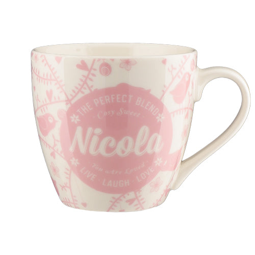Cosy Floral Pink Ceramic Personalised Mug Assorted Styles Mugs Mulberry Studios Nicola  