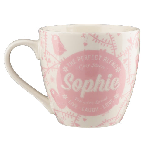 Cosy Floral Pink Ceramic Personalised Mug Assorted Styles Mugs Mulberry Studios   