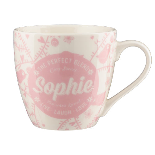 Cosy Floral Pink Ceramic Personalised Mug Assorted Styles Mugs Mulberry Studios Sophie  