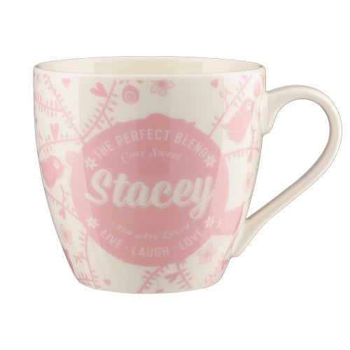 Cosy Floral Pink Ceramic Personalised Mug Assorted Styles Mugs Mulberry Studios Stacey  