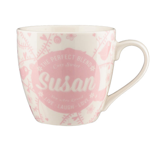 Cosy Floral Pink Ceramic Personalised Mug Assorted Styles Mugs Mulberry Studios Susan  
