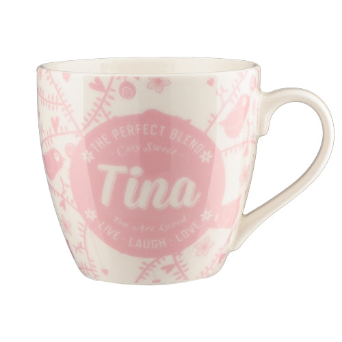 Cosy Floral Pink Ceramic Personalised Mug Assorted Styles Mugs Mulberry Studios Tina  