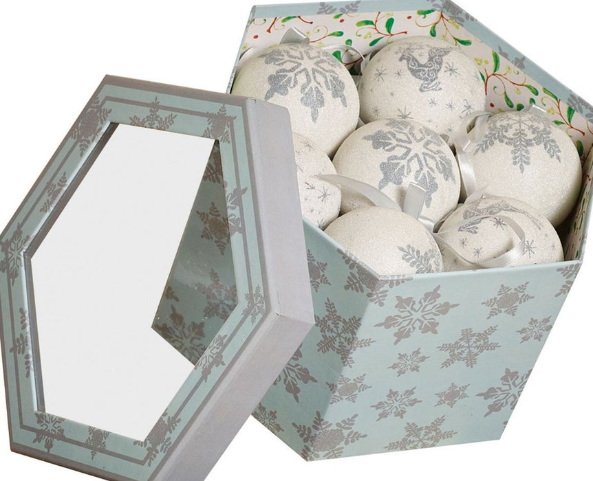 Deck the Halls 14 Festive Baubles Cream & Grey Christmas Baubles, Ornaments & Tinsel FabFinds   