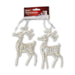 Deer Hanging Christmas Decorations 2 Pack Assorted Colours Christmas Decoration FabFinds White  