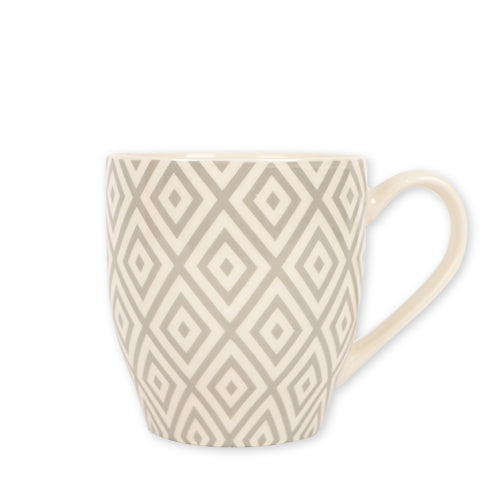 Grey & White Geometric Mug Mugs FabFinds   