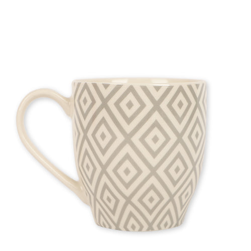 Grey & White Geometric Mug Mugs FabFinds   