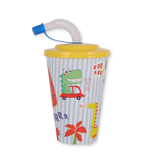 Kids Animal Drinking Cup With Straw 400ml Assorted Styles Kids Accessories FabFinds Dinosaur  