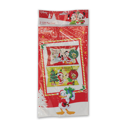Mickey Mouse Disney Christmas Gift Pouches 2 Pack Christmas Gift Bags & Boxes Disney   