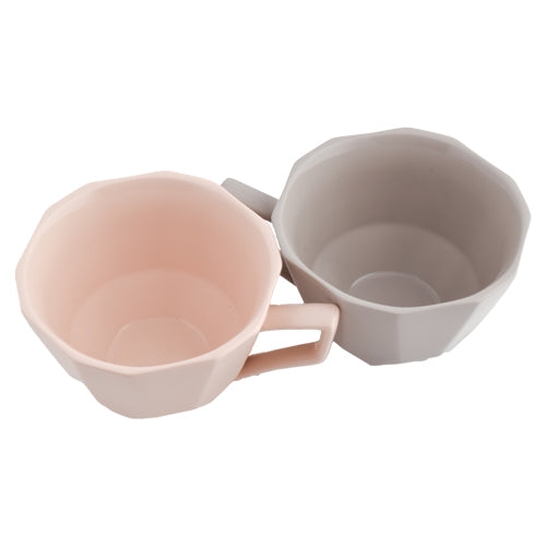 Hervit Grey & Pink Porcelain Mugs With Box 2 Pack Mugs Hervit   