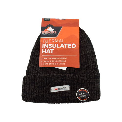 Men's Thinsulate Lined Winter Beanie Hat - Ribbed Chunky Knit, Ultra Warm