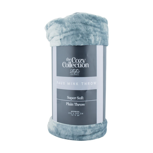 Coloroll Faux Mink Throw 200 x 240cm Assorted Colours - FabFinds