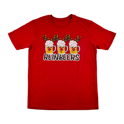 Men's Red Christmas Reinbeers T-shirt Assorted Sizes christmas FabFinds   
