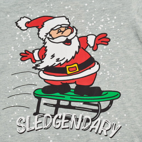 Boys Grey Sledgendary Christmas T-Shirt christmas FabFinds   