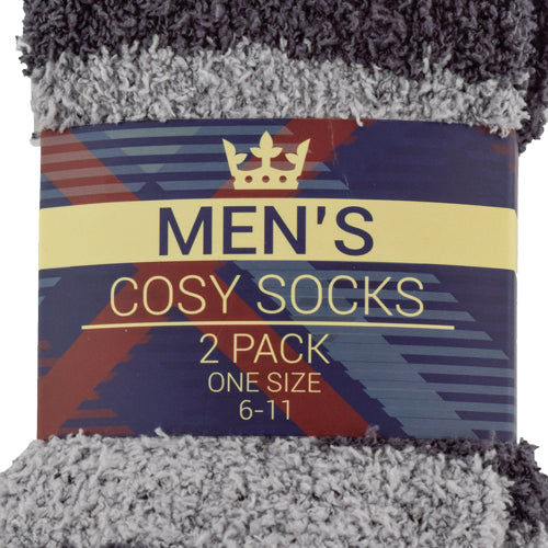 Men's Snuggle Socks 2-Pack One Size 6-11 Assorted Colours Snuggle Socks FabFinds   