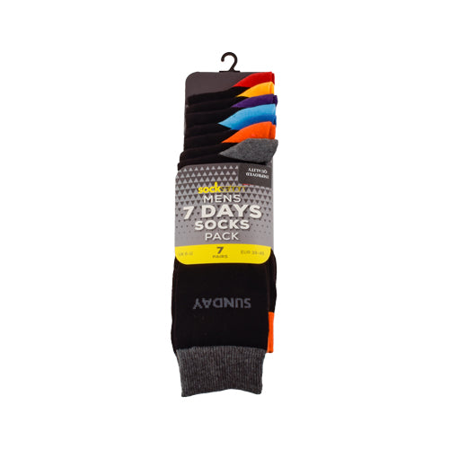 Men's 7 Days of The Week Socks Assorted Colours Socks FabFinds Bright  