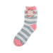 Love To Laze Pink & Grey Stripes Ladies Snuggle Socks One Size Socks & Snuggle Socks FabFinds   