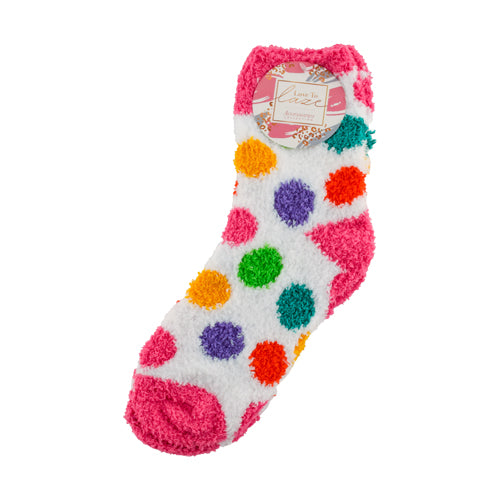 Love To Laze Multicoloured Spotty Ladies Snuggle Socks One Size Socks & Snuggle Socks FabFinds   