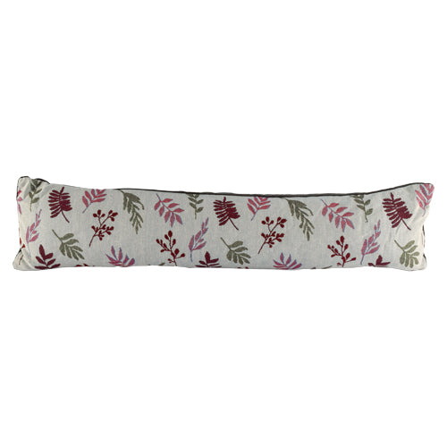 Red & Green Leaf Draught Excluder 20 x 86cm Cushions FabFinds   