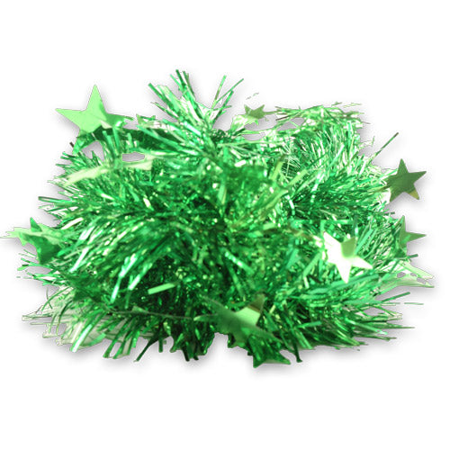 Christmas Star Garland Tinsel 2m Assorted Colours Christmas Baubles, Ornaments & Tinsel FabFinds Green  