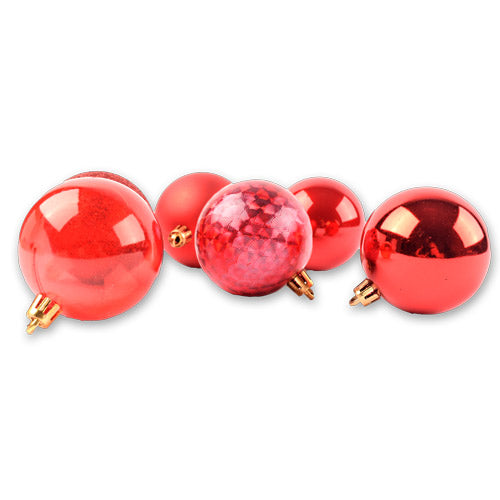 The Bauble Co. 12 Luxury Baubles 12 Pack Assorted Colours Christmas Baubles, Ornaments & Tinsel FabFinds Red  