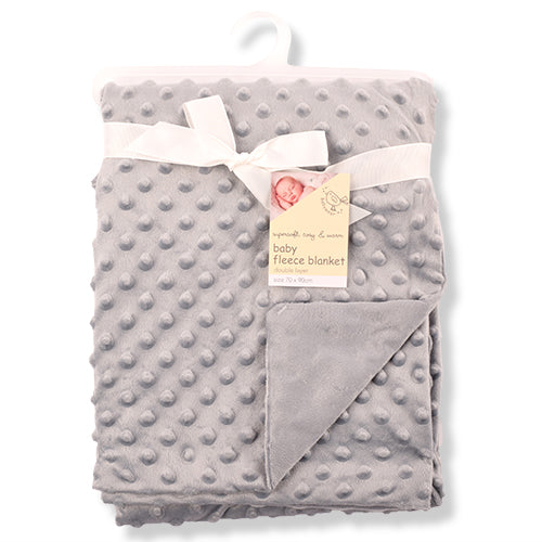 Baby Bubble Fleece Blanket 70cm x 90cm Assorted Colours baby FabFinds Grey  