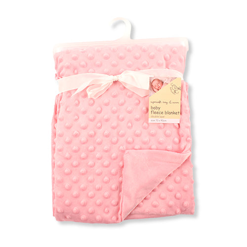 Baby Bubble Fleece Blanket 70cm x 90cm Assorted Colours baby FabFinds Pink  