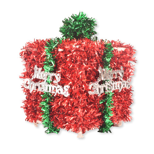 Mini Tinsel Present Christmas Decoration Assorted Colours Christmas Decoration FabFinds   