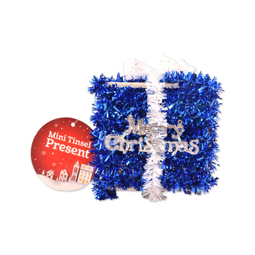 Mini Tinsel Present Christmas Decoration Assorted Colours Christmas Decoration FabFinds   