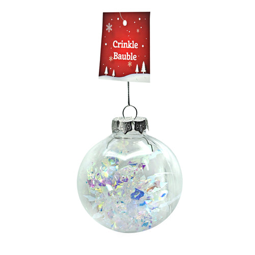 Christmas Iridescent Crinkle Bauble Christmas Decorations FabFinds   