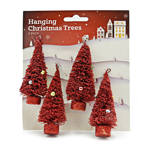 Hanging Christmas Tree Decorations Assorted Colours Christmas Decorations FabFinds Red  