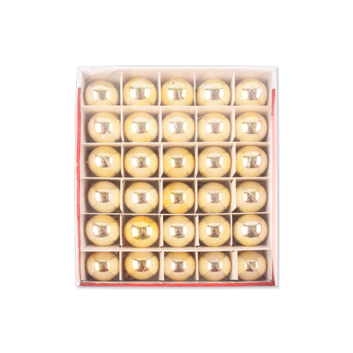 Decorative Mini Baubles 30 Pk Assorted Colours Christmas Baubles, Ornaments & Tinsel FabFinds Gold  