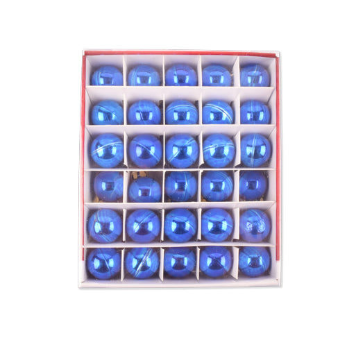 Decorative Mini Baubles 30 Pk Assorted Colours Christmas Baubles, Ornaments & Tinsel FabFinds Blue  