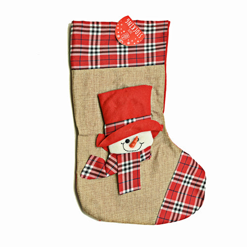 Snowman Jute Christmas Stocking Christmas Stockings Gift Works   
