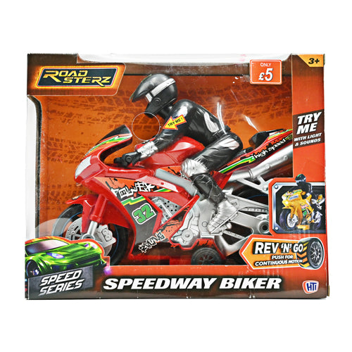 Roadsterz Speed Series Speedway Biker Toy Assorted Colours Toys Roadsterz Red  