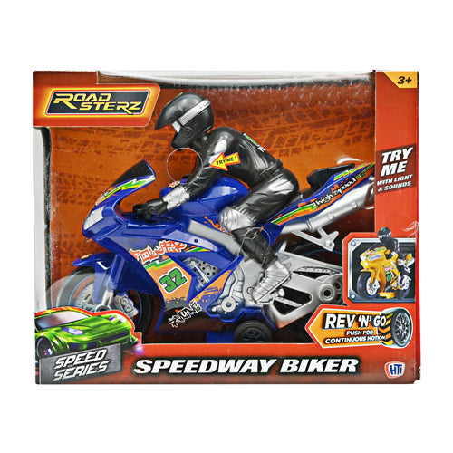 Roadsterz Speed Series Speedway Biker Toy Assorted Colours Toys Roadsterz Blue  