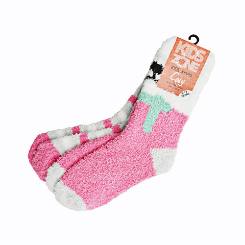 Kids Christmas Polar Bear Cosy Socks 2 Pk Assorted Sizes Kids Snuggle Socks FabFinds   