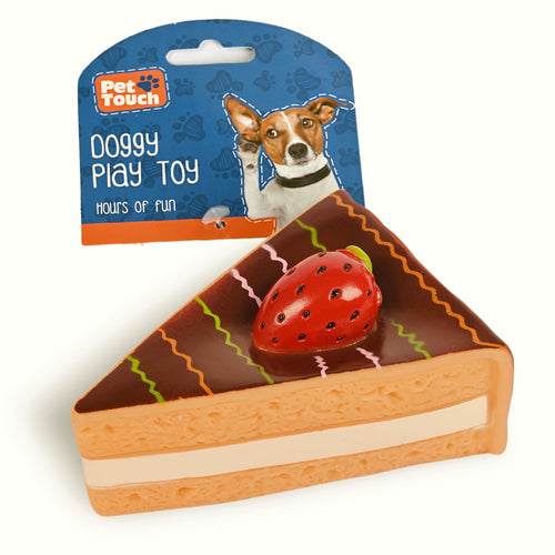 Squeaky Tasty Treats Dog Toys Assorted Designs Dog Toys Pet Touch Chocolate Gateau Cake  