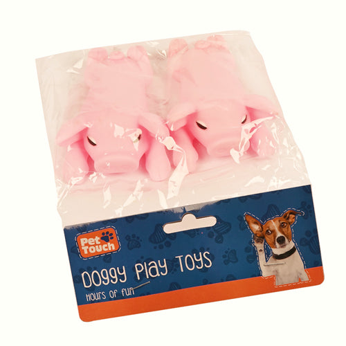 Pet Touch Rubber Pig Dog Toys Assorted Colours Dog Toys Pet Touch Pink  