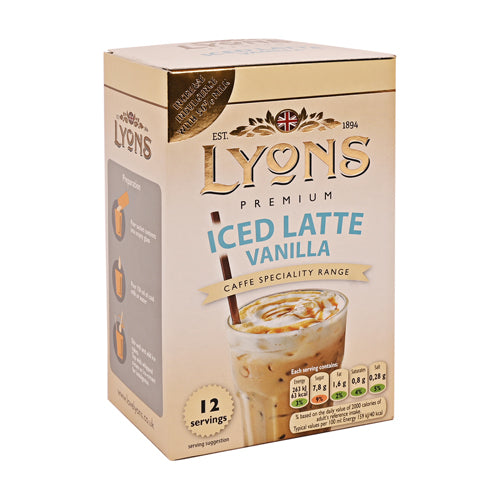 Lyons Iced Latte Vanilla Premium Coffee x 12 Sachets Coffee Lyons   