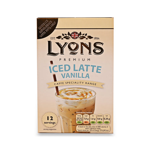 Lyons Iced Latte Vanilla Premium Coffee x 12 Sachets Coffee Lyons   