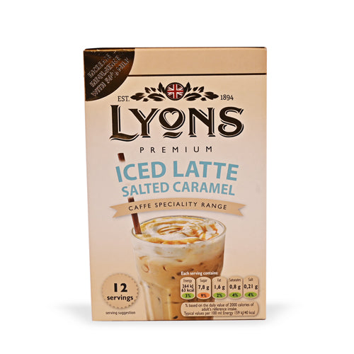 Lyons Iced Latte Salted Caramel Premium Coffee x 12 Sachets Coffee Lyons   